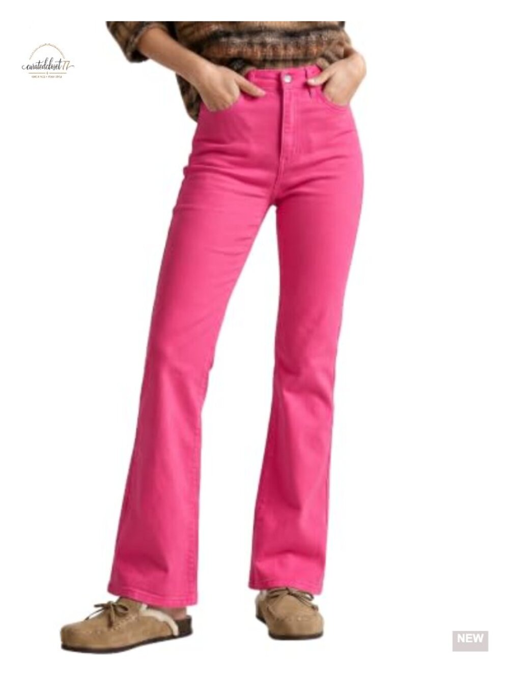 High Rise Flare Jeans Stretchy Denim Pants Trendy Casual